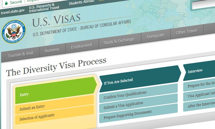 Dv sale. Diversity visa program logo.