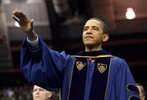 And finally, the one guy who on the list who  can legitimately be accused of neo-Fascism, and of trying to rule America with a kind of “Fuhrerprinzip”, as seen by his recent unconstitutional amnesty, among other actions–the current president, Barack Hussein Obama, receiving an honorary degree: