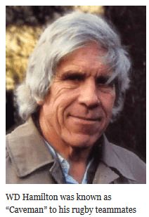 WD Hamilton was known as “Caveman” to his rugby teammates