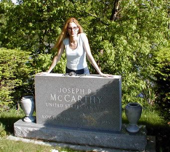 Ann Coulter visits Joe McCarthy's grave.